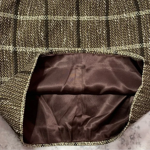 Vintage bebe Brown Tweed Blazer Skirt Suit Set - Picture 15 of 16